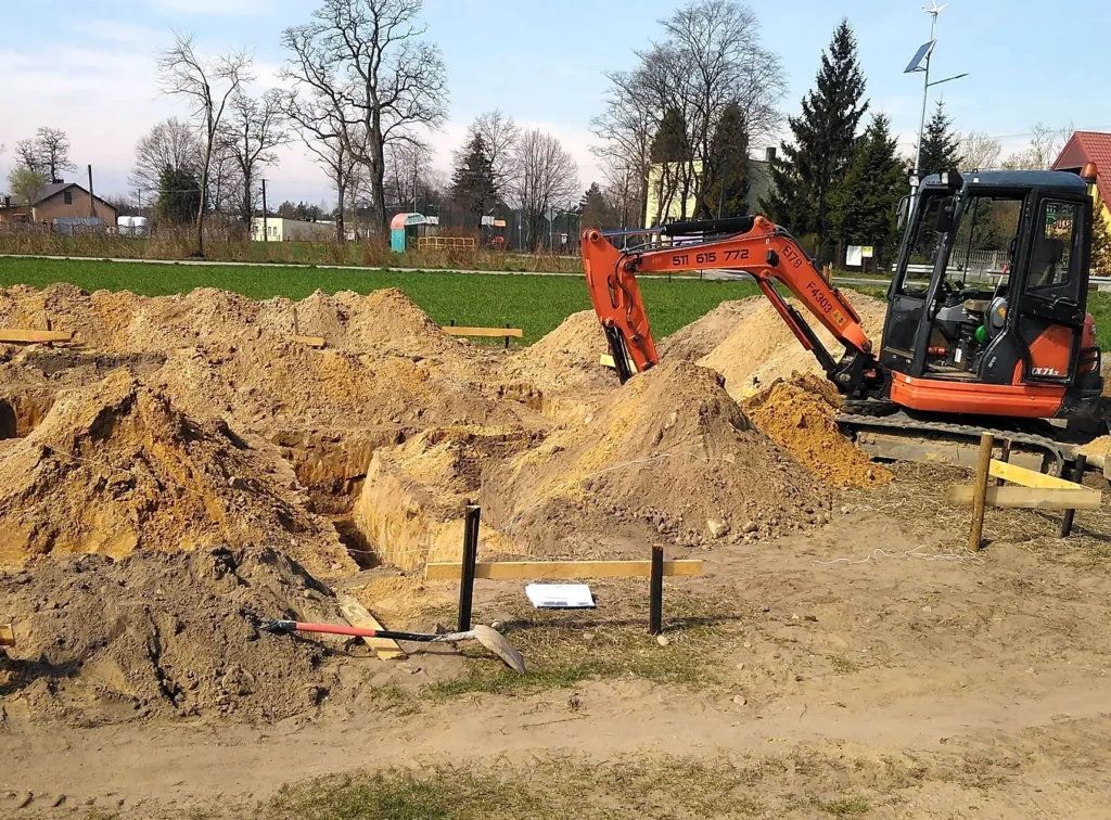 usługi minikoparką przy wykopach